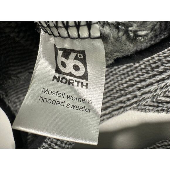 66 North Iceland Mosfell Women’s Hooded Sweater Grey Black Size Small - Picture 5 of 6
